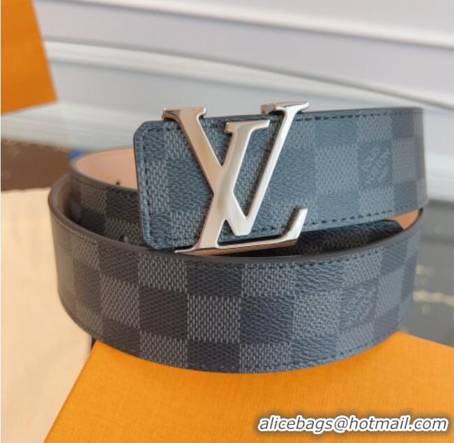 Best Product Louis Vuitton Monogram Canvas and Suede Belt 4cm with LV Buckle LV031607 Black Damier/Silver 2026
