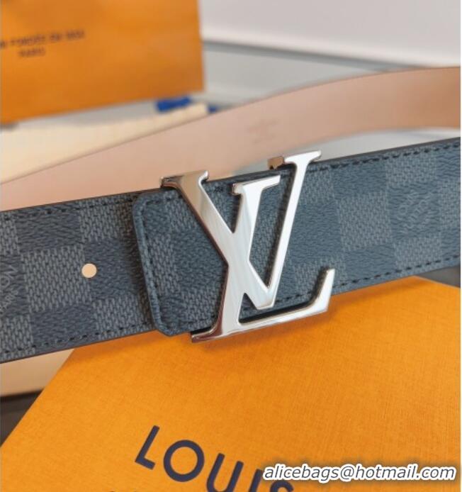 Best Product Louis Vuitton Monogram Canvas and Suede Belt 4cm with LV Buckle LV031607 Black Damier/Silver 2026