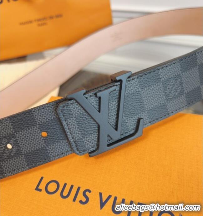 Luxury Discount Louis Vuitton Monogram Canvas and Suede Belt 4cm with LV Buckle LV031607 Damier/Black 2026