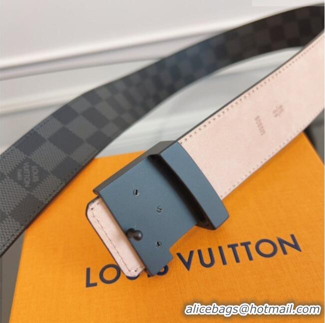 Luxury Discount Louis Vuitton Monogram Canvas and Suede Belt 4cm with LV Buckle LV031607 Damier/Black 2026