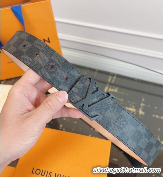 Luxury Discount Louis Vuitton Monogram Canvas and Suede Belt 4cm with LV Buckle LV031607 Damier/Black 2026