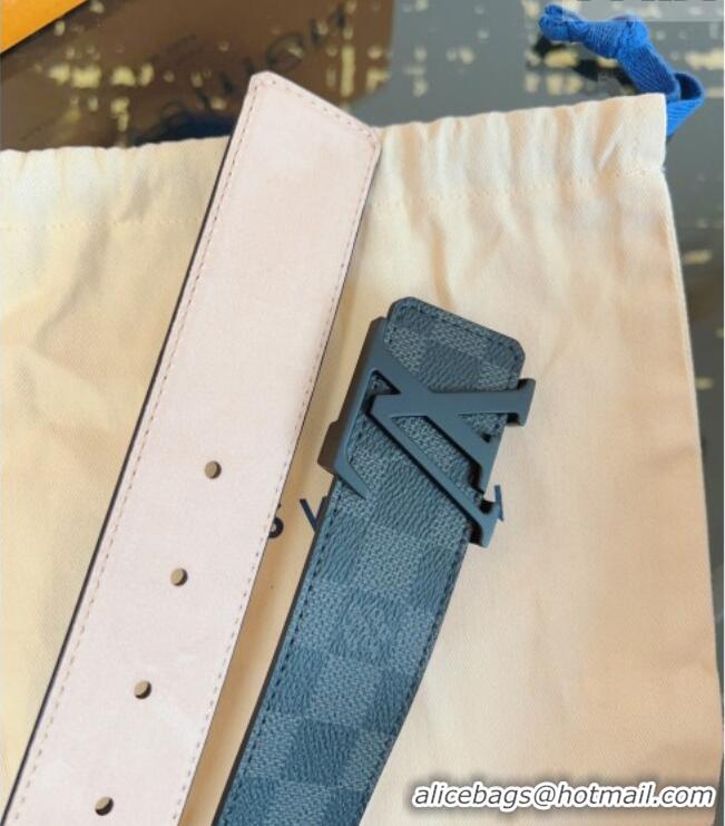 Luxury Discount Louis Vuitton Monogram Canvas and Suede Belt 4cm with LV Buckle LV031607 Damier/Black 2026