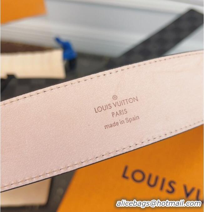 Luxury Discount Louis Vuitton Monogram Canvas and Suede Belt 4cm with LV Buckle LV031607 Damier/Black 2026