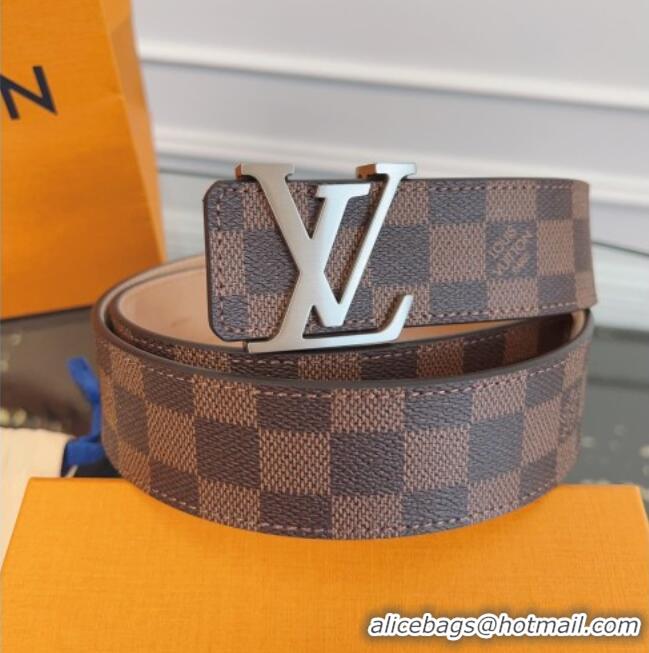 Luxury Cheap Louis Vuitton Monogram Canvas and Suede Belt 4cm with LV Buckle LV031607 Damier Ebene 2026