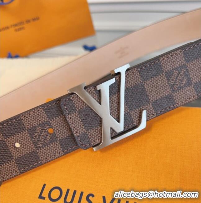 Luxury Cheap Louis Vuitton Monogram Canvas and Suede Belt 4cm with LV Buckle LV031607 Damier Ebene 2026