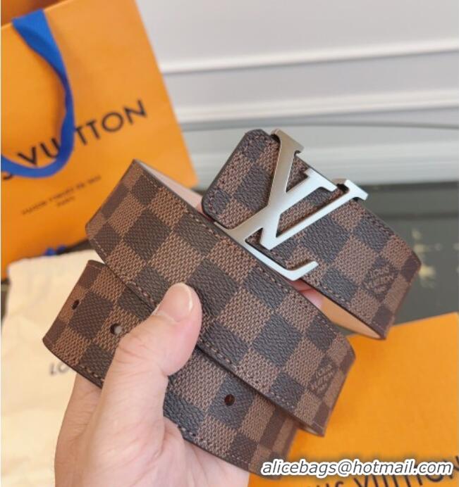 Luxury Cheap Louis Vuitton Monogram Canvas and Suede Belt 4cm with LV Buckle LV031607 Damier Ebene 2026