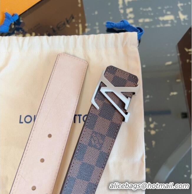 Luxury Cheap Louis Vuitton Monogram Canvas and Suede Belt 4cm with LV Buckle LV031607 Damier Ebene 2026
