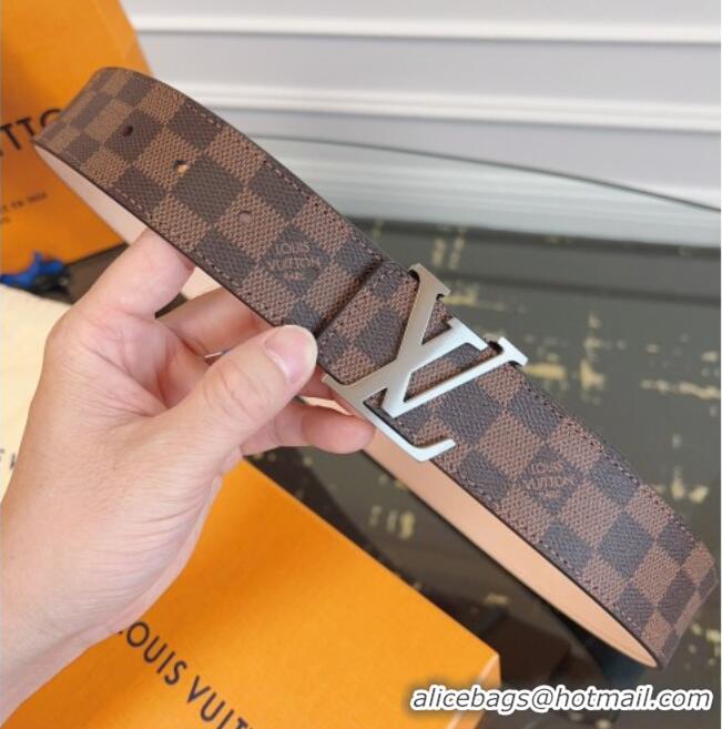 Luxury Cheap Louis Vuitton Monogram Canvas and Suede Belt 4cm with LV Buckle LV031607 Damier Ebene 2026