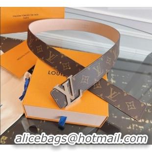 Well Crafted Louis Vuitton Monogram Canvas and Suede Belt 4cm with LV Buckle LV031607 Brown/Shiny Silver 2026