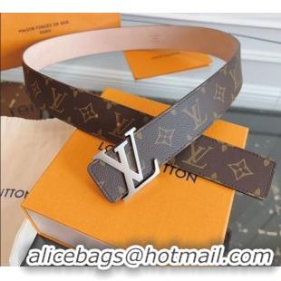 Original Cheap Louis Vuitton Monogram Canvas and Suede Belt 4cm with LV Buckle LV031607 Brown/Aged Silver 2026