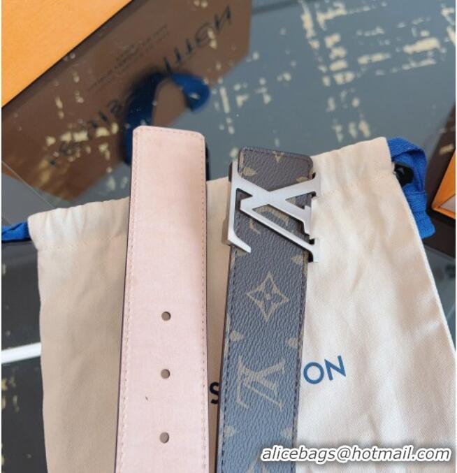Original Cheap Louis Vuitton Monogram Canvas and Suede Belt 4cm with LV Buckle LV031607 Brown/Aged Silver 2026