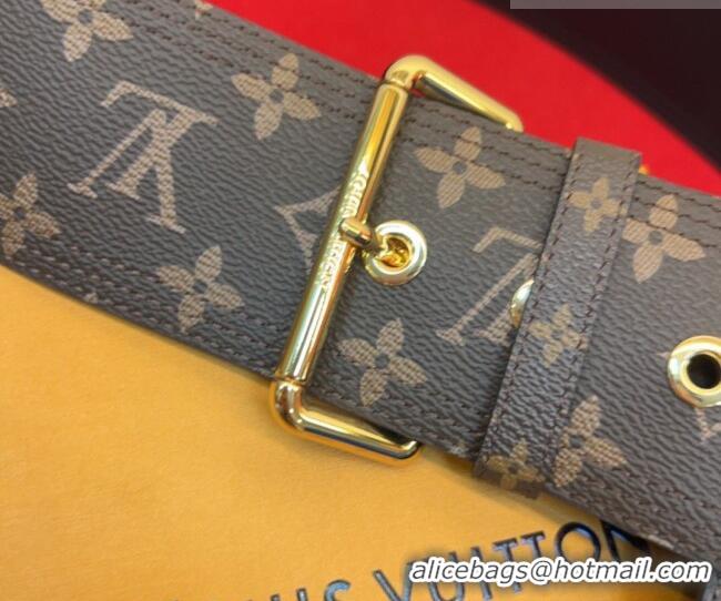 Promotional Louis Vuitton Monogram Canvas Waist Belt 6.5cm with Gold Buckle LV031701 2026