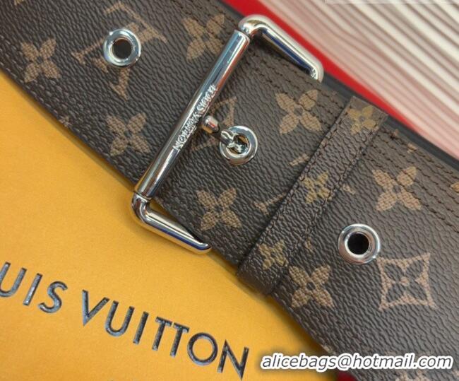 Trendy Design Louis Vuitton Monogram Canvas Waist Belt 6.5cm with Silver Buckle LV031701 2026