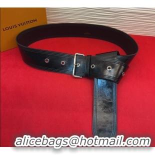 Best Price Louis Vuitton Trench Waist Belt 6.5cm in Shiny Leather LV031702 Black/Silver 2026