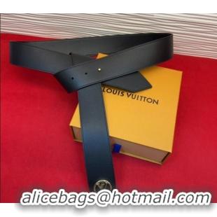 Good Quality Louis Vuitton Tie The Knot Waist Belt 4.5cm in Cafskin Leather LV031703 Black 2026