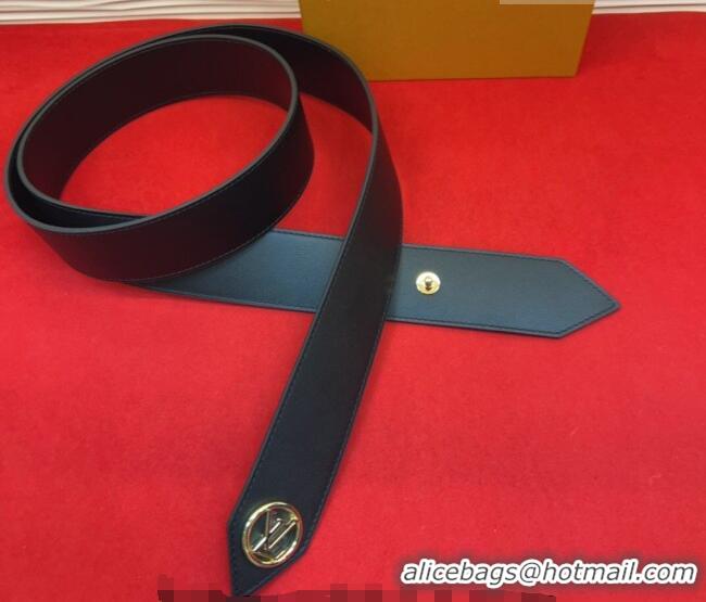 Good Quality Louis Vuitton Tie The Knot Waist Belt 4.5cm in Cafskin Leather LV031703 Black 2026
