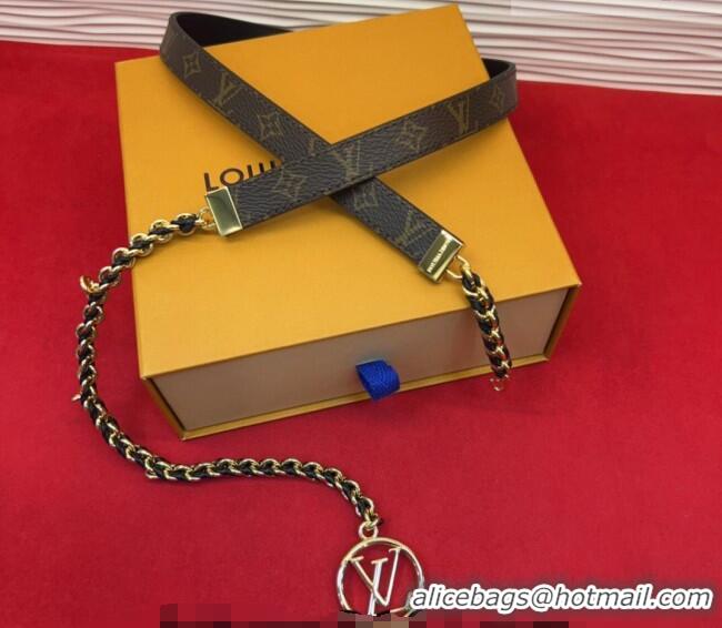 Top Grade Louis Vuitton Monogram Canvas and Chain Waist Belt 2cm LV031704 2026