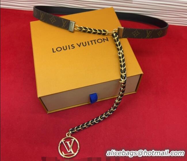 Top Grade Louis Vuitton Monogram Canvas and Chain Waist Belt 2cm LV031704 2026