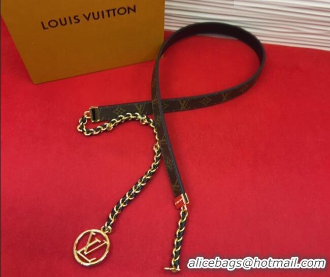 Top Grade Louis Vuitton Monogram Canvas and Chain Waist Belt 2cm LV031704 2026