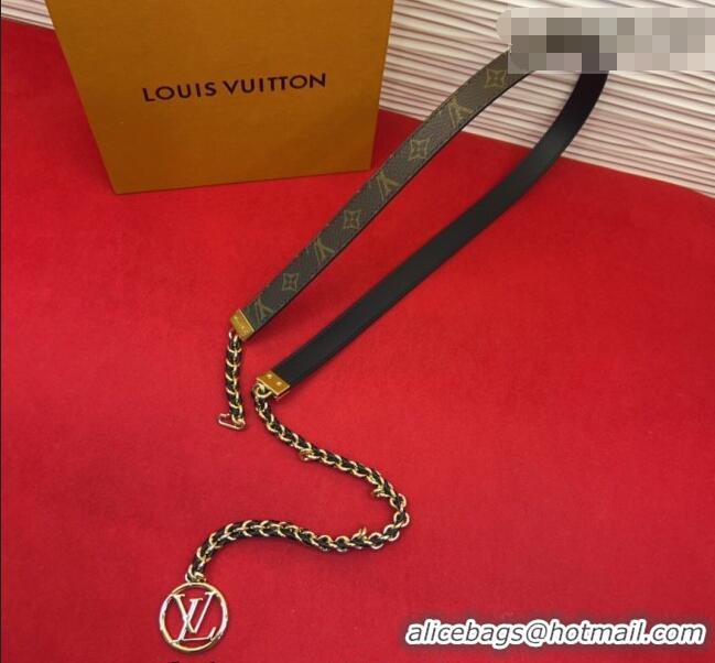 Top Grade Louis Vuitton Monogram Canvas and Chain Waist Belt 2cm LV031704 2026
