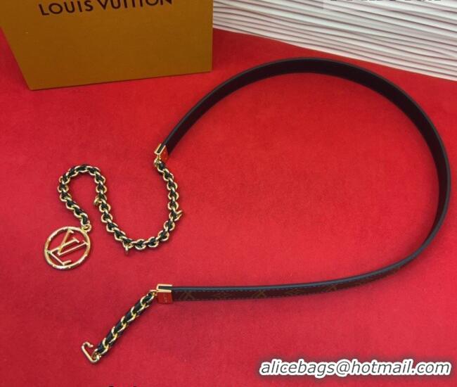 Top Grade Louis Vuitton Monogram Canvas and Chain Waist Belt 2cm LV031704 2026