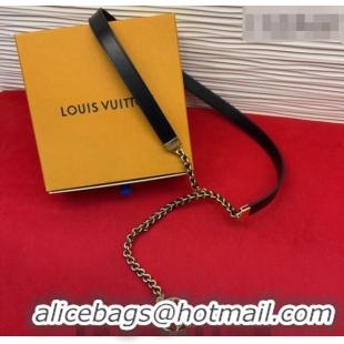 Best Product Louis Vuitton Black Leather and Chain Waist Belt 2cm LV031704 2026