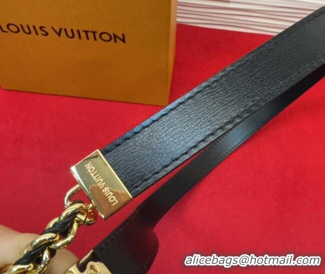 Best Product Louis Vuitton Black Leather and Chain Waist Belt 2cm LV031704 2026