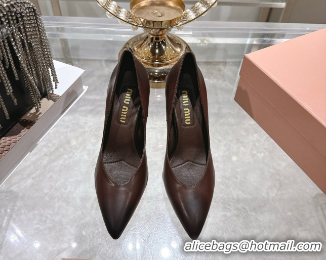 Good Quality Miu Miu Calf Leather Pumps 7.5cm 5I546E Dark Brown 2026
