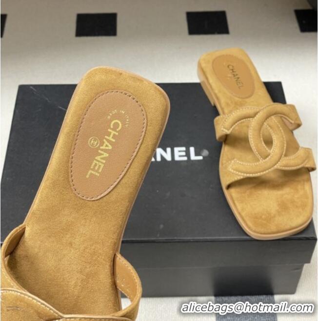 ​Buy Discount Chanel Suede Mules Sandals G47250 Brown 2026