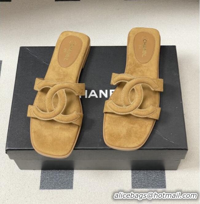 ​Buy Discount Chanel Suede Mules Sandals G47250 Brown 2026