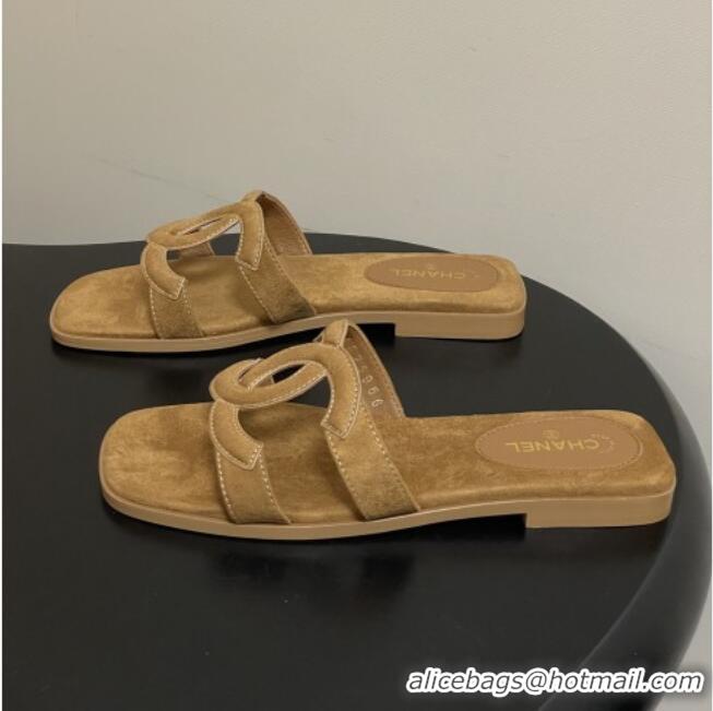 ​Buy Discount Chanel Suede Mules Sandals G47250 Brown 2026