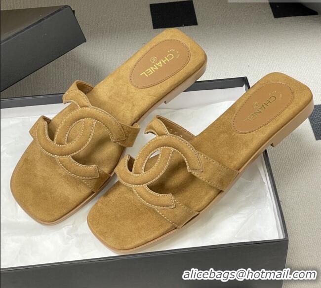 ​Buy Discount Chanel Suede Mules Sandals G47250 Brown 2026