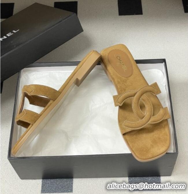 ​Buy Discount Chanel Suede Mules Sandals G47250 Brown 2026