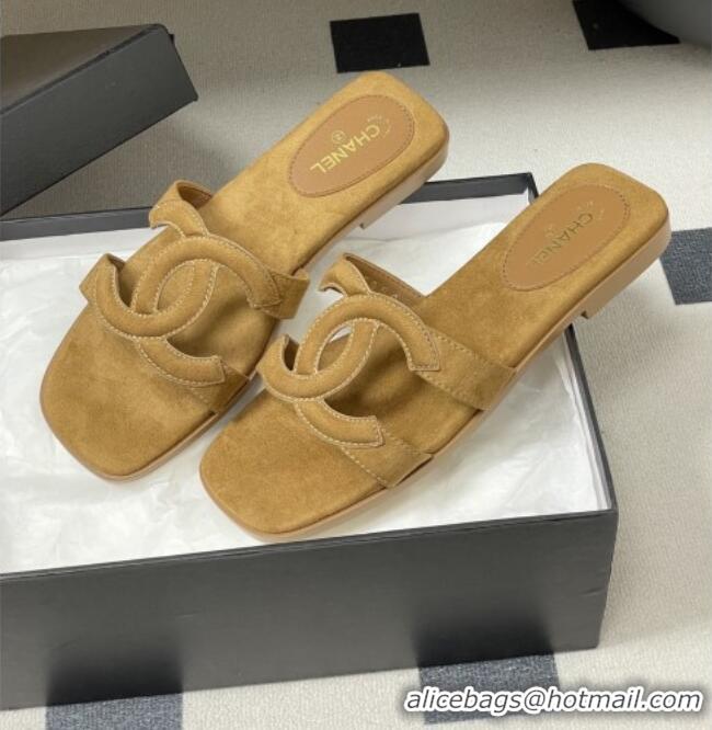 ​Buy Discount Chanel Suede Mules Sandals G47250 Brown 2026