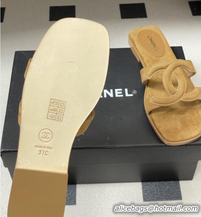 ​Buy Discount Chanel Suede Mules Sandals G47250 Brown 2026