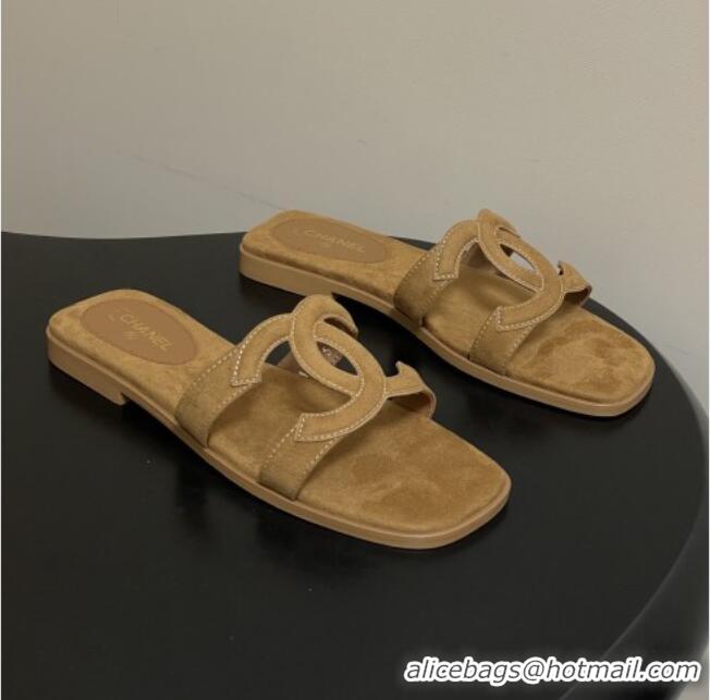 ​Buy Discount Chanel Suede Mules Sandals G47250 Brown 2026