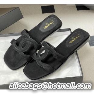 ​Good Quality Chanel Suede Mules Sandals G47250 Black 2026