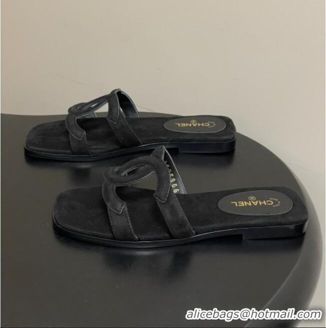 ​Good Quality Chanel Suede Mules Sandals G47250 Black 2026