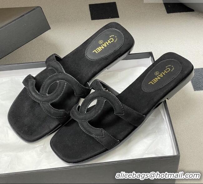 ​Good Quality Chanel Suede Mules Sandals G47250 Black 2026