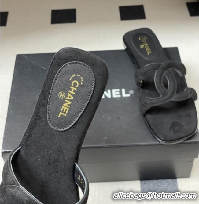 ​Good Quality Chanel Suede Mules Sandals G47250 Black 2026