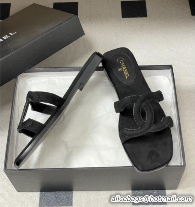 ​Good Quality Chanel Suede Mules Sandals G47250 Black 2026
