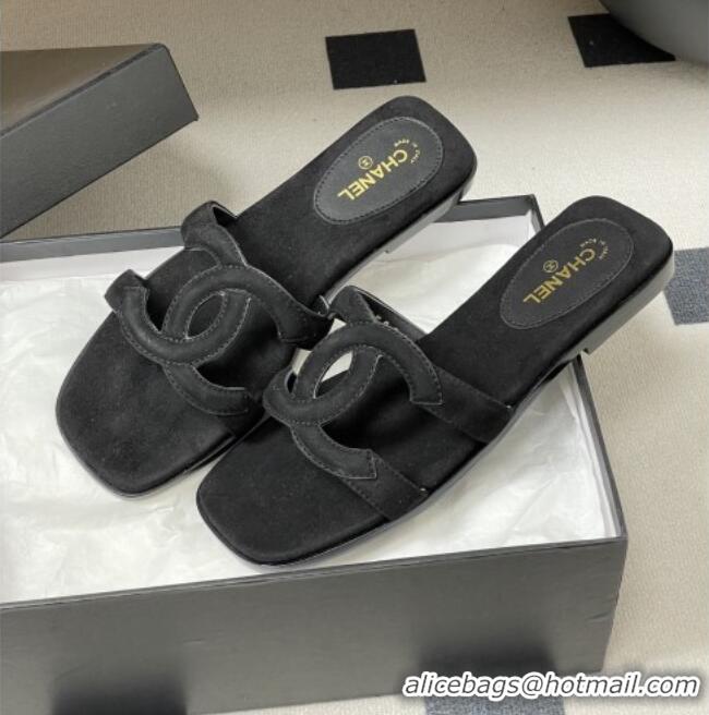 ​Good Quality Chanel Suede Mules Sandals G47250 Black 2026
