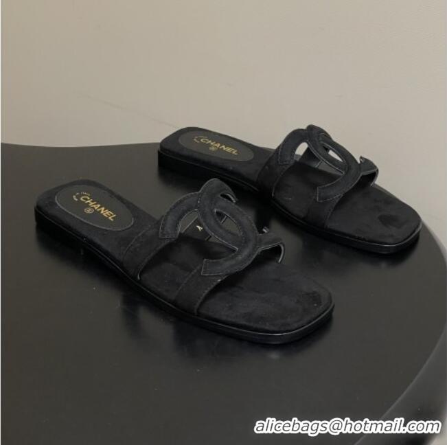 ​Good Quality Chanel Suede Mules Sandals G47250 Black 2026