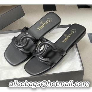 ​Buy Grade Chanel Lambskin Mules Sandals G47250 Black 2026
