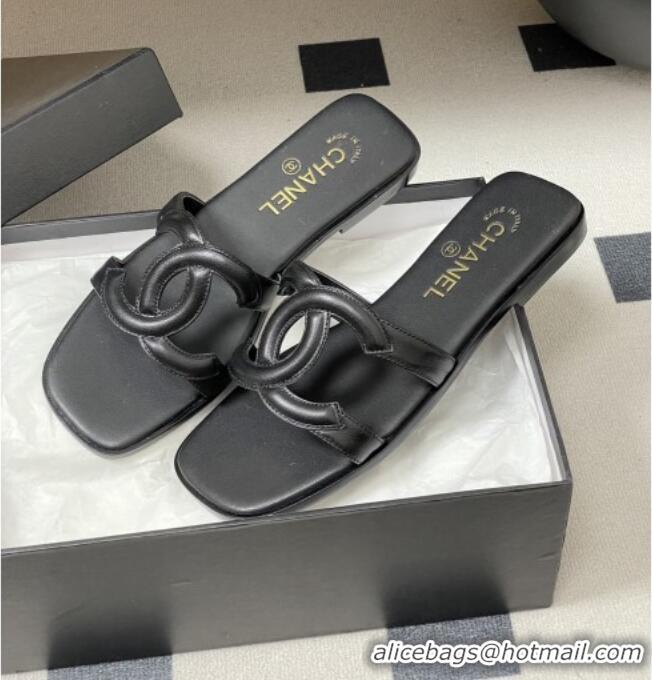 ​Buy Grade Chanel Lambskin Mules Sandals G47250 Black 2026