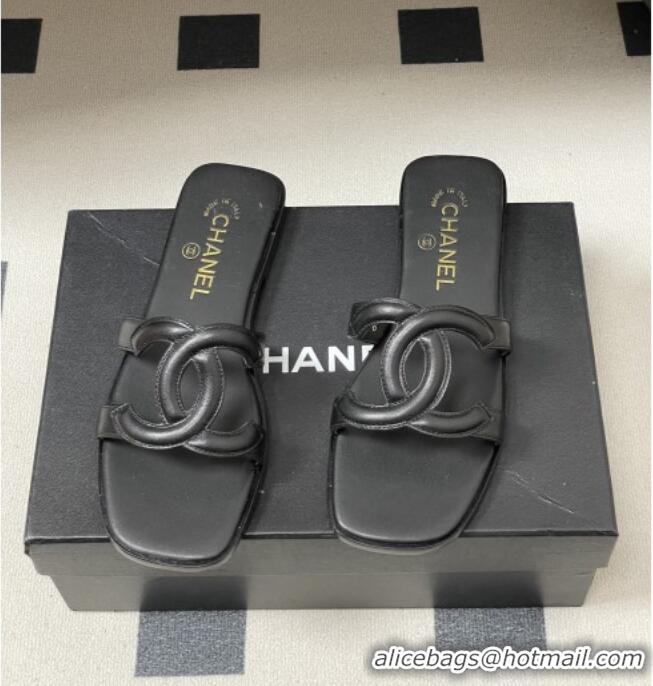 ​Buy Grade Chanel Lambskin Mules Sandals G47250 Black 2026