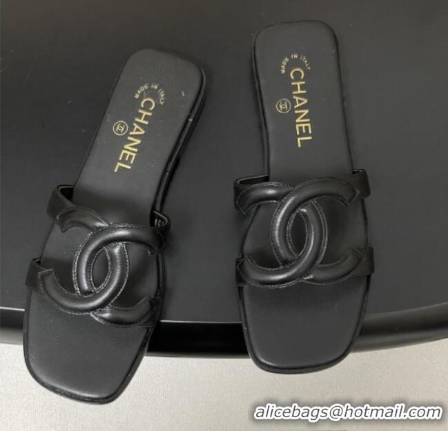 ​Buy Grade Chanel Lambskin Mules Sandals G47250 Black 2026