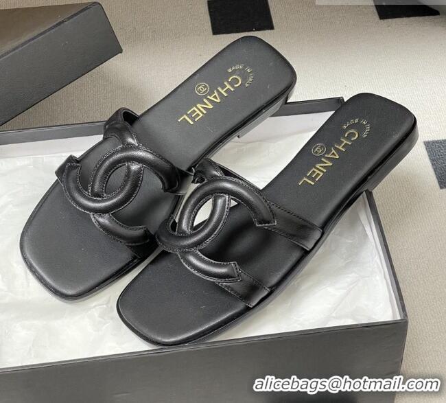 ​Buy Grade Chanel Lambskin Mules Sandals G47250 Black 2026