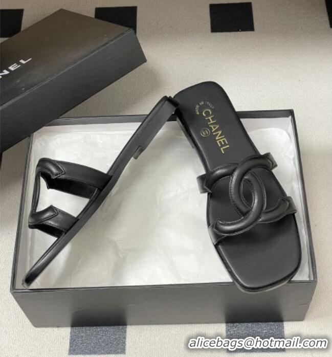 ​Buy Grade Chanel Lambskin Mules Sandals G47250 Black 2026