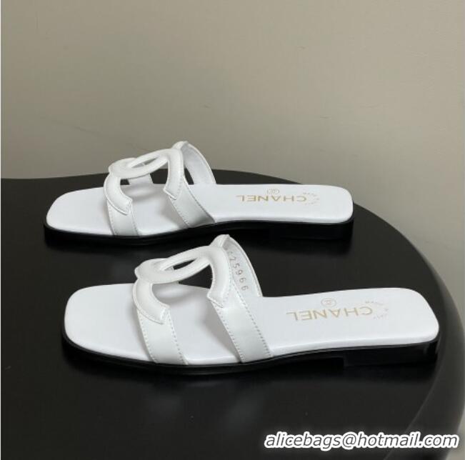 ​Reasonable Price Chanel Lambskin Mules Sandals G47250 White 2026